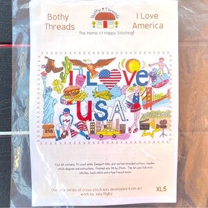 Bothy Threads I LOVE AMERICA Design By Julia Rigby Counted Cross Stitch New